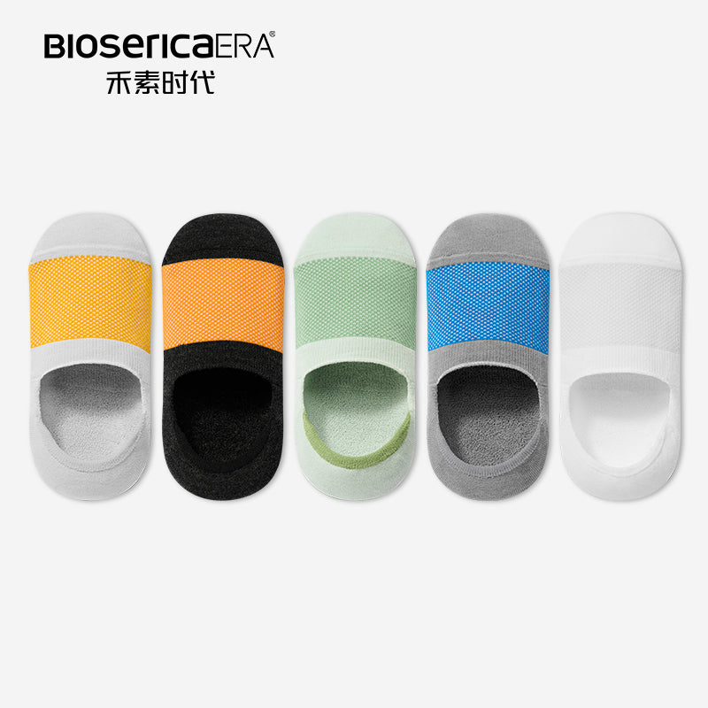 Bioserica Era custom design Summer socks Organic combed cotton Towel bottom no show socks antiodor socks